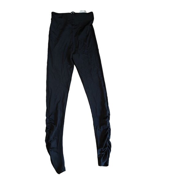 Zara Trafaluc High-Waisted Black Ruched Leggings S Polyester Blend Womens - Picture 1 of 3